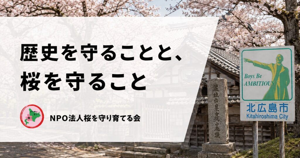 旧島松駅逓所,クラーク博士,馬上像,北広島市,NPO法人桜を守り育てる会,桜
